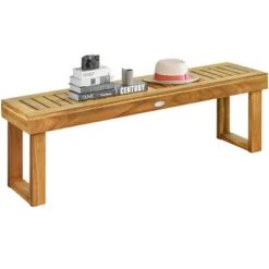Tangkula Set Of 2 Patio Garden Dining Bench Acacia Wood Bench -Beauty house GUEST 93cb8c95 bacc 4f82 901d 3a7936feda20