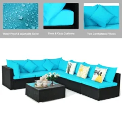 Tangkula 7-Piece Patio PE Rattan Sectional Sofa Furniture Set Wicker Sofa Conversation Set -Beauty house GUEST 93d61176 fb50 4cc7 ad22 aec66ada4229