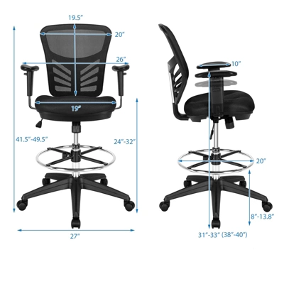 Tangkula Ergonomic Office Chair W/Retractable Footrest High Back Reclining Executive Chair W/Adjustable Headrest 10 Tangkula Ergonomic Office Chair W/Retractable Footrest High Back Reclining Executive Chair W/Adjustable Headrest - Image 8
