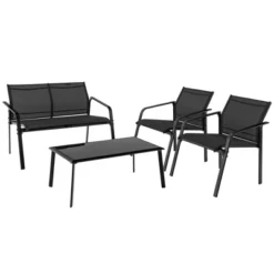 Tangkula 4PCS Patio Conversation Futniture Set W/ Fabric And Anti-Rust Steel Frame -Beauty house GUEST 940da081 9893 429f a7c9 d8f15db09101