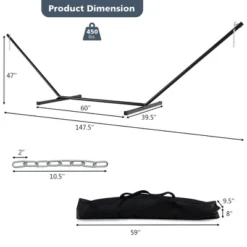 Tangkula 2-Person Heavy-Duty Hammock Stand W/ Storage Bag Portable 450 LBS Capacity -Beauty house GUEST 9414beb9 cf4a 41d9 a776 05a40a28a702