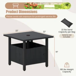 Tangkula Outdoor Side Table W/ 1.89" Umbrella Hole Patio Umbrella Table Base Stand -Beauty house GUEST 95731a1e e799 4473 a4af a710e8bf6f47