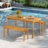 Tangkula 2PCS 47" Long Patio Dining Bench W/ Slatted Seat Backless Wooden Picnic Bench -Beauty house GUEST 95ba7d4a 3e1e 4fe2 a232 e051428d7ccf