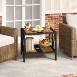 Tangkula Outdoor Side Table 2-Tier Coffee End Table W/ 1.57" Umbrella Hole Storage Shelf 13 Tangkula Outdoor Side Table 2-Tier Coffee End Table W/ 1.57" Umbrella Hole Storage Shelf -Beauty house GUEST 97c22a5b c27d 4fd0 a50d e39256af63da