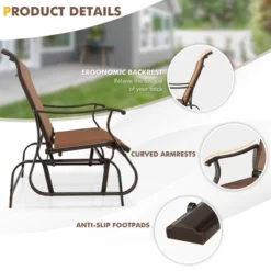 Tangkula 2-Person Outdoor Glider Chair Patio Rocking Lounge Chair W/ Breathable Fabric 17 Tangkula 2-Person Outdoor Glider Chair Patio Rocking Lounge Chair W/ Breathable Fabric -Beauty house GUEST 97ea01d5 d313 45fe 9195 6f4b5603f237