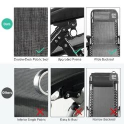 Tangkula Oversized Zero Gravity Lounge Chair Folding Recliner W/ Cup Holder & Pillow, Gray -Beauty house GUEST 987edbd4 478f 4f51 af09 661bc6f25b31