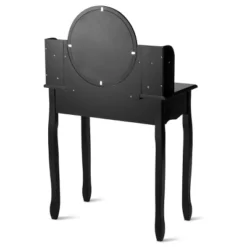 Tangkula Vanity Table Set W/Detachable Mirror & Stool Black/White -Beauty house GUEST 98a31cd3 e492 44f1 861e cf74425a6342