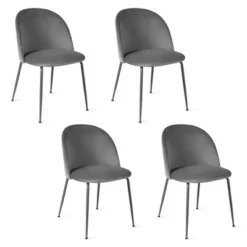 Tangkula Dining Chair Set Of 4 Upholstered Velvet Chair Set W/ Metal Base For Living Room -Beauty house GUEST 98dbabf3 760b 4470 bd3a 54f388e422ea