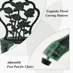 Tangkula Rose Design Bistro Set Antique Aluminum Bench Patio Garden Chair For Outdoor White 15 Tangkula Rose Design Bistro Set Antique Aluminum Bench Patio Garden Chair For Outdoor White -Beauty house GUEST 9968d78f efbc 44b5 a27f 1a5e23e03984