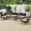 Tangkula Set Of 8 PE Rattan Patio Conversation Set Outdoor Porch Chairs Loveseat With Coffee Table And Soft Cushions Metal Frame -Beauty house GUEST 997173ae ace0 46f4 a133 b8a7c6577f18