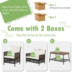 Tangkula 8PCS Cushioned Patio PE Wicker Conversation Furniture Set W/ Acacia Wood Tabletop -Beauty house GUEST 998503e6 3cc3 4f60 b9cf b9cf1d5e605c