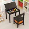 Tangkula Kids Table And Chair Set Wood Activity Study Desk W/ Storage Drawer Hook Brown -Beauty house GUEST 99c80a72 9344 48ab ad30 443f8fe5ee93