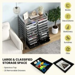 Tangkula Office Rolling Cart 20 Storage Drawers Scrapbook Paper Studio Organizer Gray 17 Tangkula Office Rolling Cart 20 Storage Drawers Scrapbook Paper Studio Organizer Gray -Beauty house GUEST 9aaf8605 9ad7 46a3 9c25 aa59f646c011
