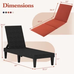 Tangkula 2PCS Patio Lounge Chair Recliner Chair W/ 3-Position Adjustable Backrest & Cushion Black & Orange -Beauty house GUEST 9ac836bc 5254 4423 9c28 3465c6e2c24b