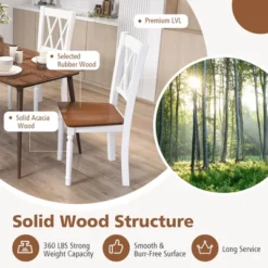 Tangkula Dining Chairs Set Of 4 Wood Farmhouse Dining Room Side Chairs For Home Kitchen -Beauty house GUEST 9b1ad9ec a8d9 4c0e 823a b858a6daa683