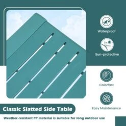 Tangkula 3 PCS Patio Furniture Set W/1 Loveseat & 2 Side Tables All-Weather Bistro Set Blue -Beauty house GUEST 9b7b3c70 32ee 47bd ad51 b49b933c086d