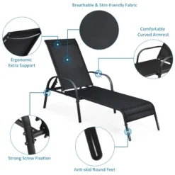 Tangkula Outdoor Chaise Lounge Chair Adjustable Reclining Bed With Backrest& Armrest 19 Tangkula Outdoor Chaise Lounge Chair Adjustable Reclining Bed With Backrest& Armrest -Beauty house GUEST 9c0d222e 31fe 4a27 ac48 7640f9e31cd3