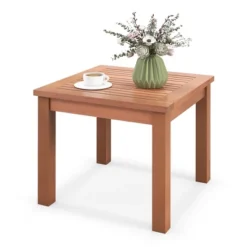 Tangkula Outdoor Adirondack Side Table 18" Square End Table W/ Slatted Tabletop -Beauty house GUEST 9c33719c c6c1 4485 9f5f d43888ef001c