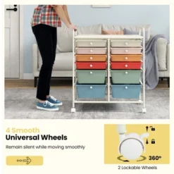 Tangkula Office Rolling Cart 12 Storage Drawer Studio Organizer Bins Scrapbook Paper Macaron -Beauty house GUEST 9c6dbe65 94e7 4a8d 8efb 5553d4c574f6