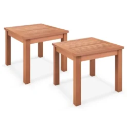 Tangkula 2PCS Outdoor Adirondack Side Table 18" Square End Table W/ Slatted Tabletop -Beauty house GUEST 9c7c7538 4f94 4aa7 b3c8 9f180896e817