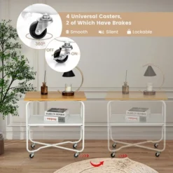 Tangkula 2-Tier Folding Rolling Cart Kitchen Utility Cart Tool-Free Installing 18 Tangkula 2-Tier Folding Rolling Cart Kitchen Utility Cart Tool-Free Installing -Beauty house GUEST 9d3029cd 3f15 4e81 8414 9349d425b78a