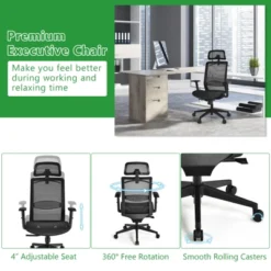 Tangkula High Back Mesh Office Chair Ergonomic Executive Chair Swivel Computer Task Chair W/ Headrest Black/ Gray 15 Tangkula High Back Mesh Office Chair Ergonomic Executive Chair Swivel Computer Task Chair W/ Headrest Black/ Gray -Beauty house GUEST 9d304296 a84b 4004 9c1d 04e9fe5324e9