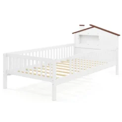 Tangkula Twin Size Kids Bed Solid Wood Platform Bed W/ Under-bed Storage & Storage Cube -Beauty house GUEST 9d873213 5594 470b ad15 dbfbbccbe0f2