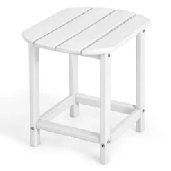 Tangkula 1PC/2PCS 18" Adirondack Square Tea Table Side Table Outdoor Small Patio Table Weather Resistant Or Backyard Garden White -Beauty house GUEST 9d944f28 b2c1 4583 a112 69697d856541