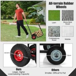 Tangkula Firewood Log Cart Carrier Firewood Cart Wood Hauler With Wear-Resistant And Shockproof Rubber Wheels -Beauty house GUEST 9e1298c1 cd10 4d2b 9822 3064b7a82a11