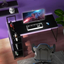 Tangkula 59 Inch L-Shaped Computer Desk Large Reversible Corner Desk W/ Open Storage Shelves Space-Saving Writing Study Table PC Laptop Gaming Desk Black/White + Natural/Black + Walnut -Beauty house GUEST 9ef83f58 ecfa 4fa7 b62b 75469748ef9b