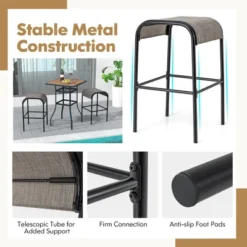 Tangkula 5-Piece Patio Dining Set W/ Umbrella Hole Metal Frame & Breathable Fabric Seat -Beauty house GUEST 9f12dd56 77ca 42f0 876b bdc00a77ffe4