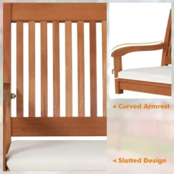 Tangkula 2-Seat Patio Hanging Wooden Porch Swing Bench W/ Cushion -Beauty house GUEST 9f13fc70 6ca4 4d16 bca1 1ad78111af61