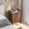 Tangkula 3-Drawer Nightstand Wooden Bedside Table Modern Side End Table Walnut