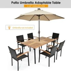 Tangkula 7 PCS Patio Rattan Dining Furniture Set Armrest Chairs Wooden Table 15 Tangkula 7 PCS Patio Rattan Dining Furniture Set Armrest Chairs Wooden Table -Beauty house GUEST a1655305 1c7a 49a0 8ebd 1b1eea4b5ad2
