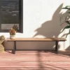 Tangkula 3-4 Person Outdoor HDPE Bench With Metal Frame 72" Long Patio Backless Bench Weatherproof Garden Bench -Beauty house GUEST a2229ef8 5c02 41ca b1b9 2bdd1c160530