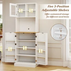 Tangkula Kitchen Pantry Cabinet W/Microwave Shelf 8 Door Shelves & 5 Adjustable Shelves 16 Tangkula Kitchen Pantry Cabinet W/Microwave Shelf 8 Door Shelves & 5 Adjustable Shelves -Beauty house GUEST a29f043b 9701 402f 8b95 7879eca57946