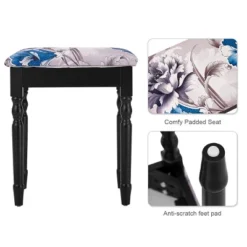 Tangkula Tri Folding Vanity Mirror Makeup Table Set W/4 Drawers & Stool White -Beauty house GUEST a32f7c58 ed88 4daa 837c 4ca6a92aa998