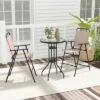 Tangkula 3PCS Bistro Set Folding Chairs Round Bar Table W/ 1.6" Umbrella Hole Yard Patio -Beauty house GUEST a37763fb 9d00 4c98 ab05 5cc40869ce3f