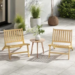 Tangkula Teak Wood Outdoor Reclining Chair Natural Mid Century Accent Chair W/ Backrest -Beauty house GUEST a3effff4 7205 450f 93d1 9a8254886d14