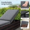 Tangkula 2 PCS Outdoor Chaise Lounge W/ Long Seat Cushion Heavy-Duty Metal Frame