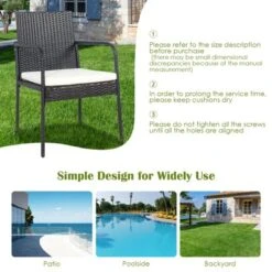 Tangkula 4 PCS Patio All-Weather Wicker Rattan Dining Chairs Outdoor Arm Cushioned Seats Armrest Garden -Beauty house GUEST a4875d28 d131 4736 9f4d b2a8344b9535