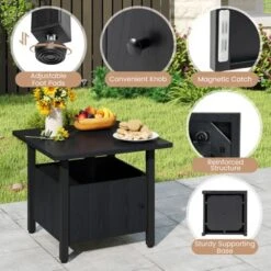 Tangkula Outdoor Side Table W/ 1.89" Umbrella Hole Patio Umbrella Table Base Stand -Beauty house GUEST a4a4084f 2e9a 4c67 869b 6551f842e456