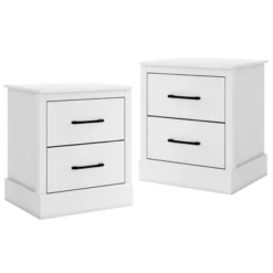 Tangkula Farmhouse Nightstand Set Of 2 Wood Bedside Table With 2 Storage Drawers Compact Floor Night Stand End Table White Accent Sofa Side Table -Beauty house GUEST a5a3c4ff 5935 4e96 ac0d d4c5ea3e41e8