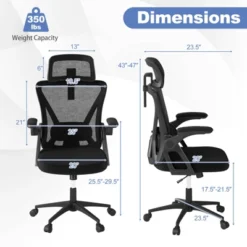 Tangkula Ergonomic Mesh Office Chair W/ Lumbar Support 2D Headrest Flip-up Padded Arms -Beauty house GUEST a5bda074 ddea 459b a448 b2ddb8d57d80