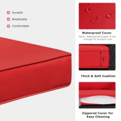 Tangkula Outdoor Wicker Rocking Chair Glider Rattan Rocker Recliner With Cushion -Beauty house GUEST a6dd16d4 3ed0 4821 b03d 3d1a6b6716e7