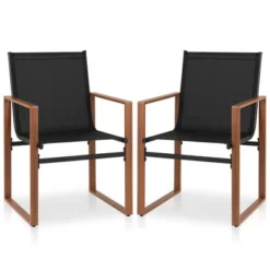 Tangkula 2 PCS Outdoor Dining Chairs Patio Furniture Chair W/ Breathable Seat & Backrest -Beauty house GUEST a7f941ea f1f2 45eb aa18 17dcc8b1a5dc
