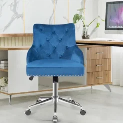 Tangkula Velvet Desk Chair Upholstered 360°Swivel Height Adjustable Rolling Office Chair For Office Bedroom Living Room -Beauty house GUEST a867090d c5e7 46a7 b203 9413c5456318