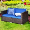 Tangkula 4PCS Rattan Corner Sofa Set Patio Outdoor Furniture Set W/ Navy Cushions -Beauty house GUEST a89a3026 32cd 408b 8b91 7bbfdc61c0c1 1