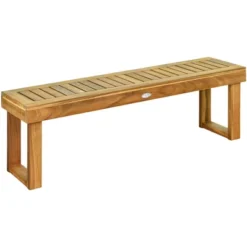 Tangkula Set Of 2 Patio Garden Dining Bench Acacia Wood Bench -Beauty house GUEST a8e778df 0d8f 4323 adfd b586ac885e0c