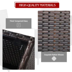 Tangkula 3 Pieces Patio Rattan Conversation Furniture Wicker Chairs With Coffee Table & Cushions Red/Blue/White -Beauty house GUEST a9c27bef 1048 49dd 8417 3300aca97a96